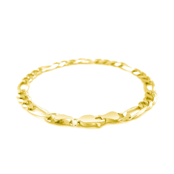 14k Yellow Gold Solid Figaro Bracelet (6.00 mm)