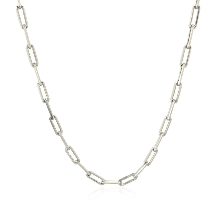 14K White Gold Paperclip Chain (2.50 mm)