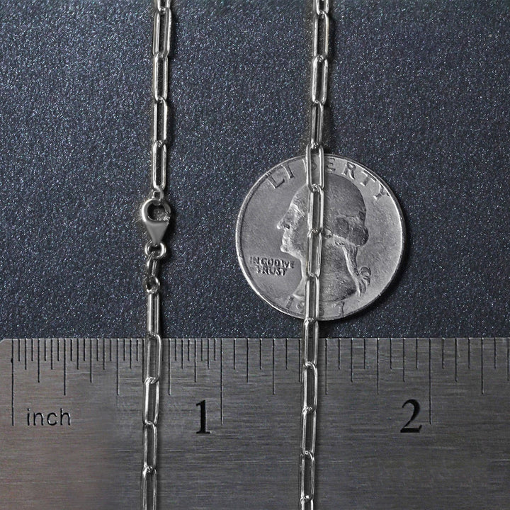 14K White Gold Paperclip Chain (2.50 mm)