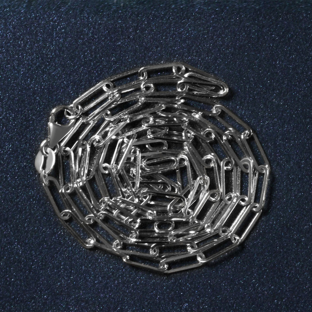 14K White Gold Paperclip Chain (2.50 mm)