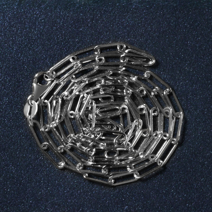 14K White Gold Paperclip Chain (2.50 mm)