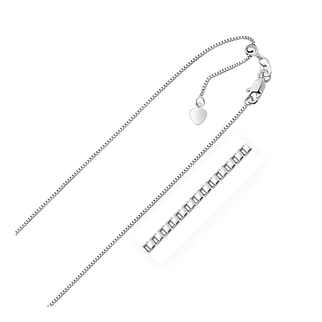 14k White Gold Adjustable Box Chain (0.85 mm)