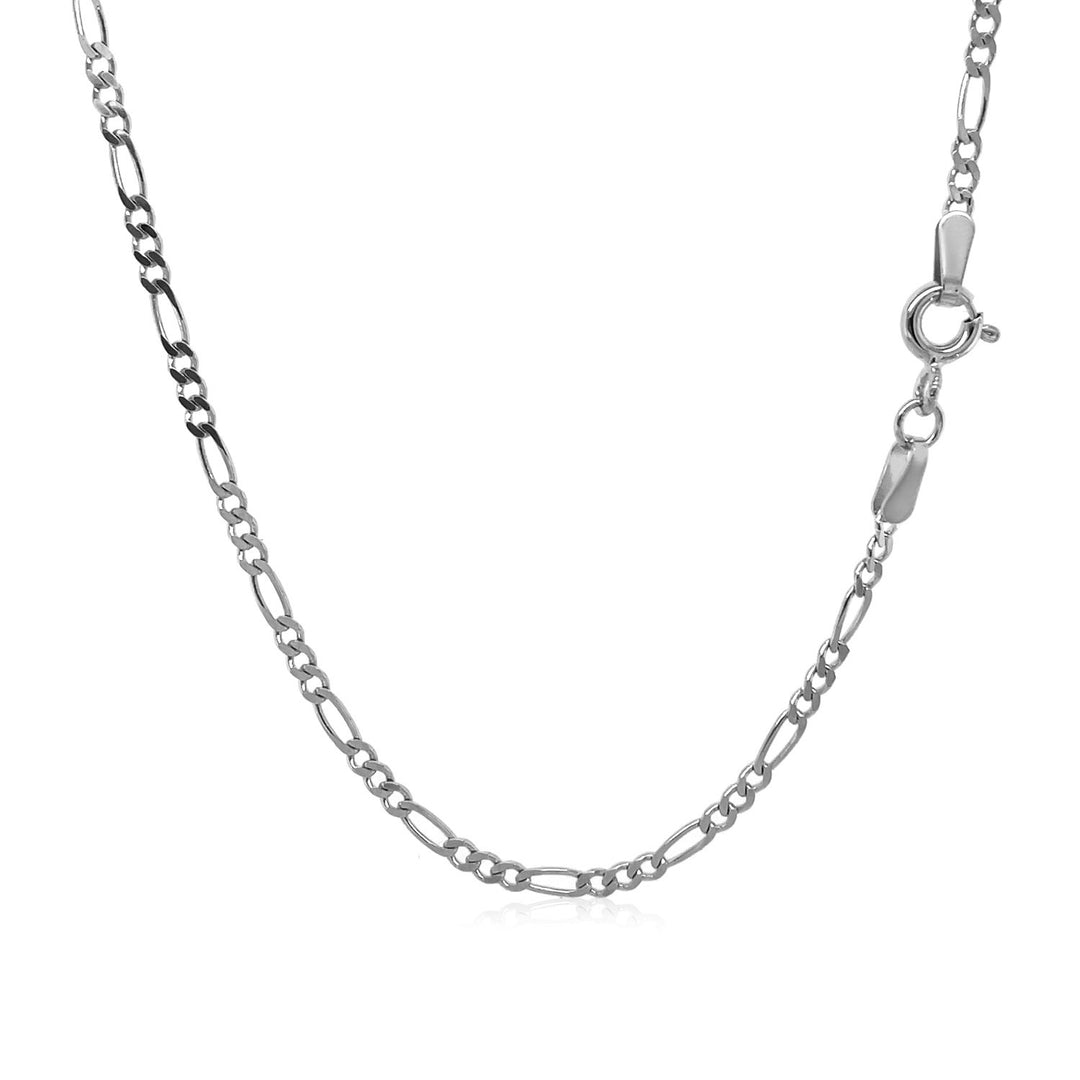 14k White Gold Solid Figaro Chain (1.90 mm)