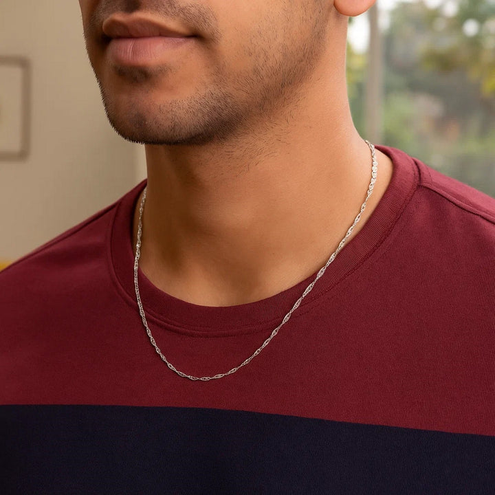 14k White Gold Singapore Chain (1.10 mm)