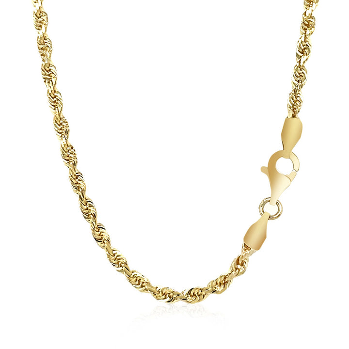 14k Yellow Gold Solid Diamond Cut Rope Chain (2.75 mm)