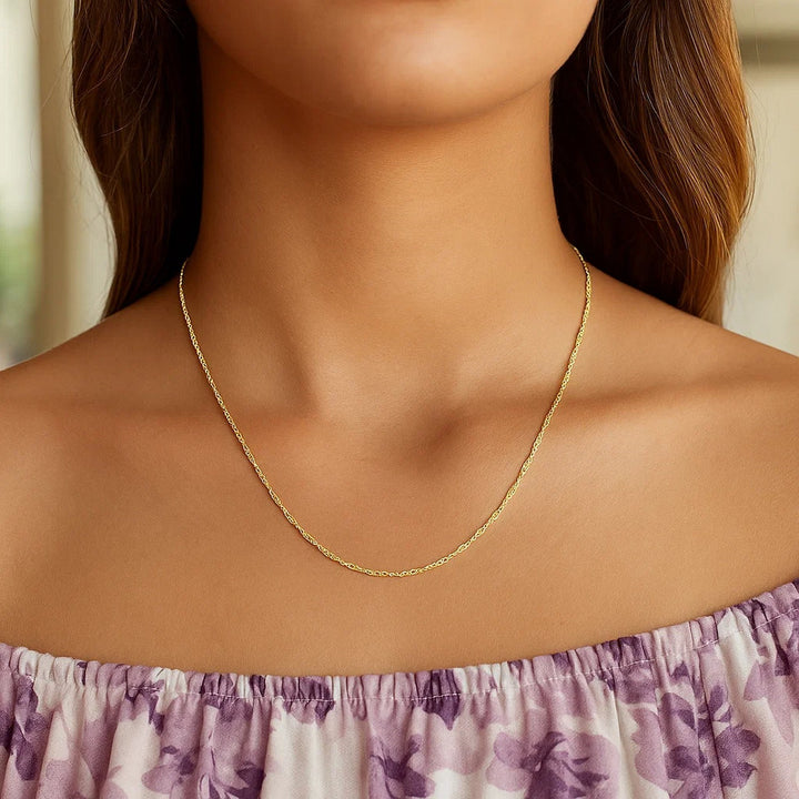 14k Yellow Gold Singapore Chain 0.81 mm