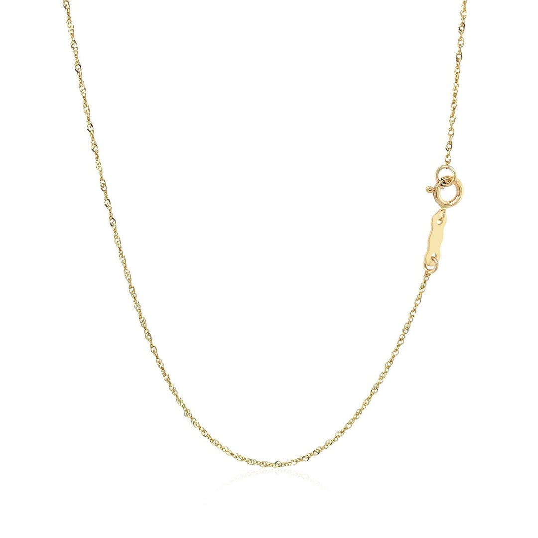 14k Yellow Gold Singapore Chain 0.8mm (0.81 mm)