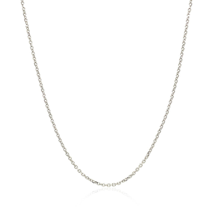 10k White Gold Cable Chain (1.10 mm)