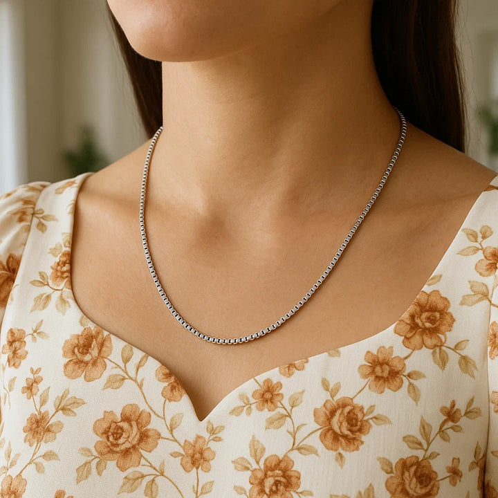 14k White Gold Round Box Chain (1.8 mm)