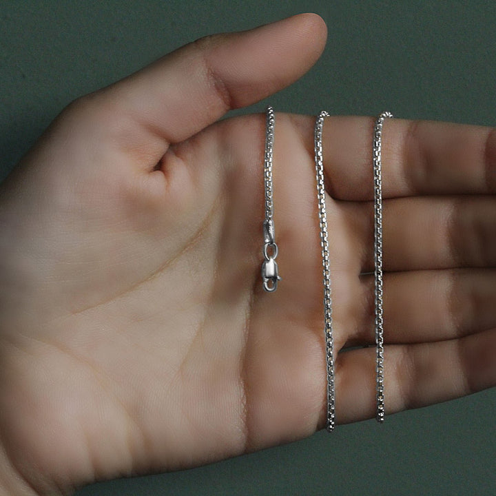 14k White Gold Round Box Chain (1.8 mm)