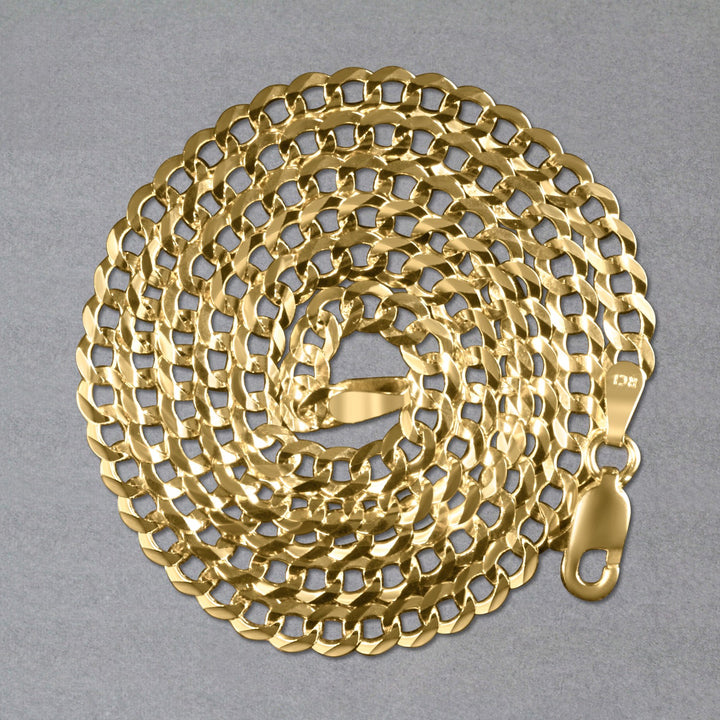 14k Yellow Gold Solid Curb Chain (3.60 mm)