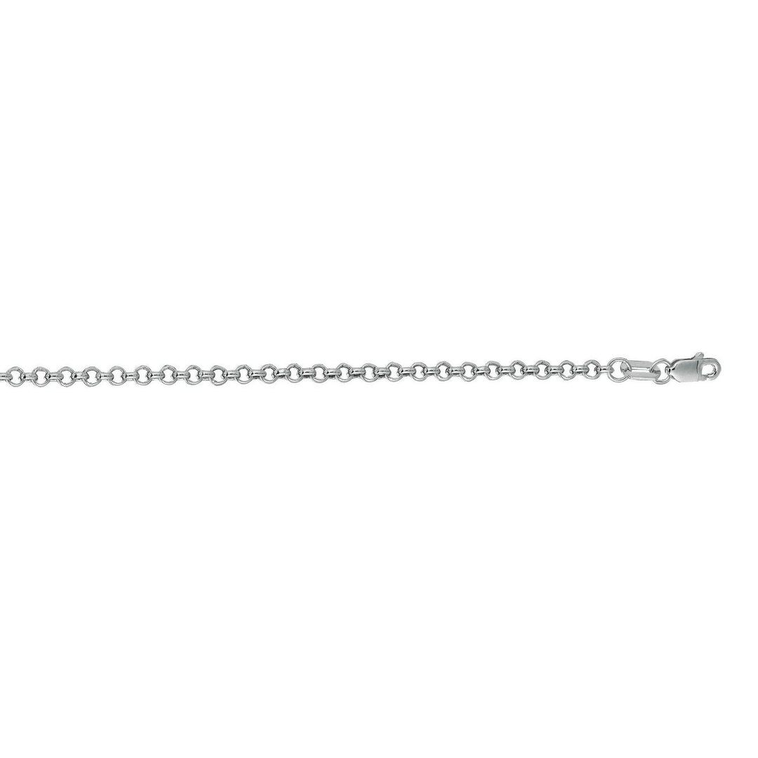 14k White Gold Rolo Chain (2.50 mm)