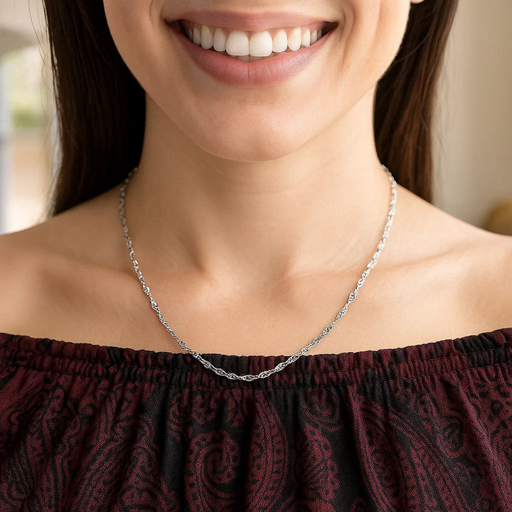 14k White Gold Singapore Chain (1.80 mm)