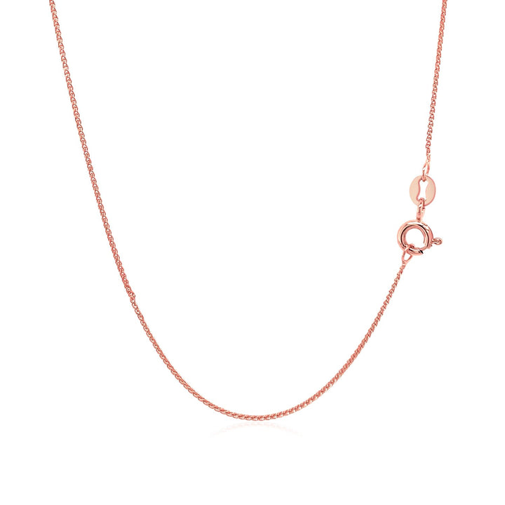 14k Rose Gold Diamond Cut Round Wheat Chain (0.70 mm)