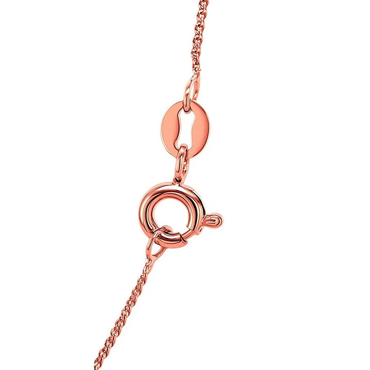 14k Rose Gold Diamond Cut Round Wheat Chain (0.70 mm)