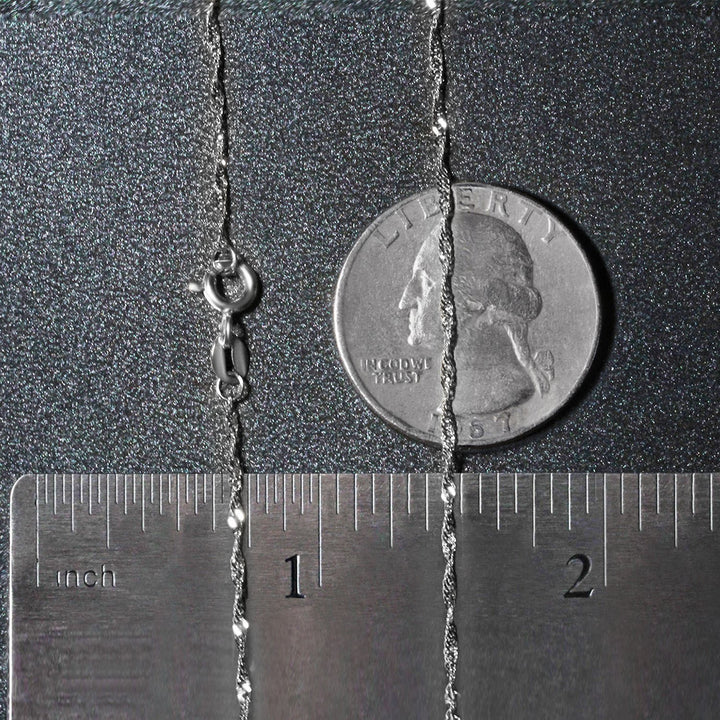 14k White Gold Singapore Chain (1.30 mm)