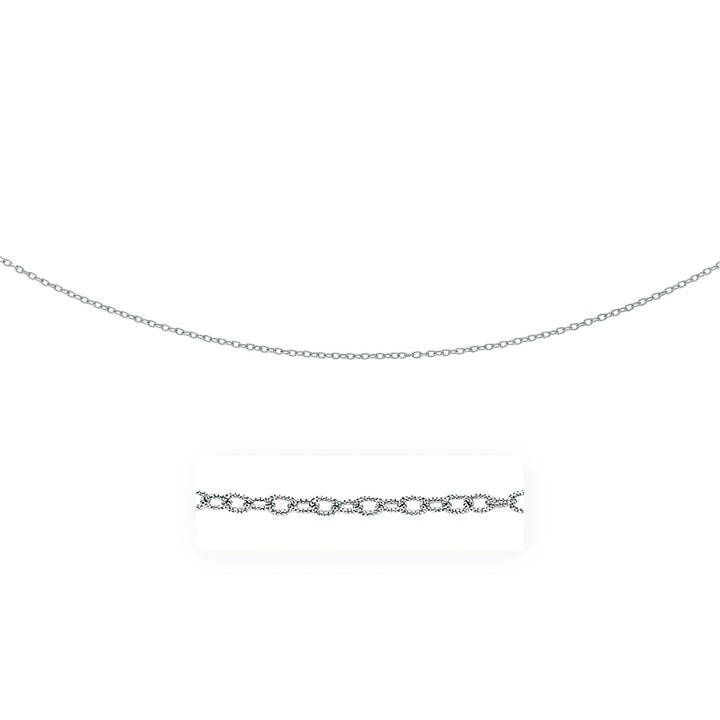 14k White Gold Pendant Chain with Textured Links (2.30 mm)