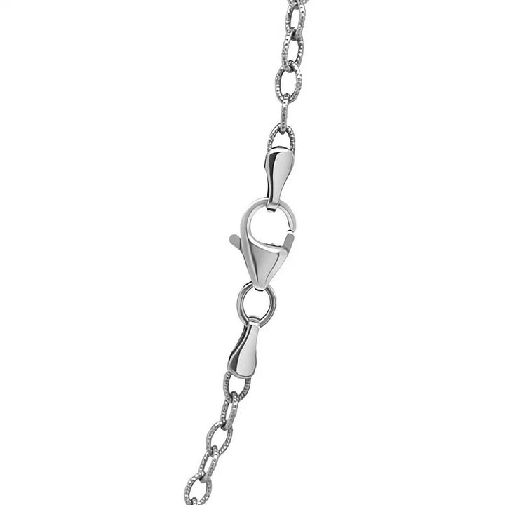 14k White Gold Pendant Chain with Textured Links (2.30 mm)