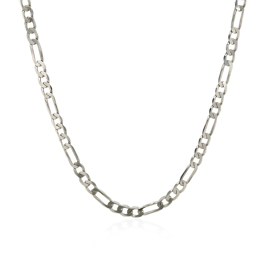 14k White Gold Solid Figaro Chain (3.00 mm)