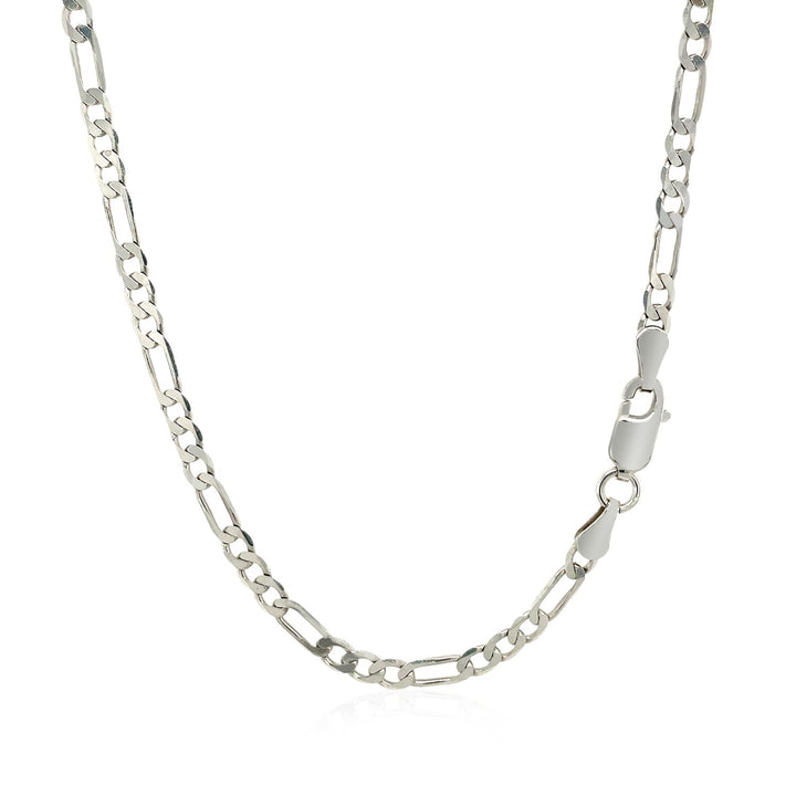 14k White Gold Solid Figaro Chain (3.00 mm)