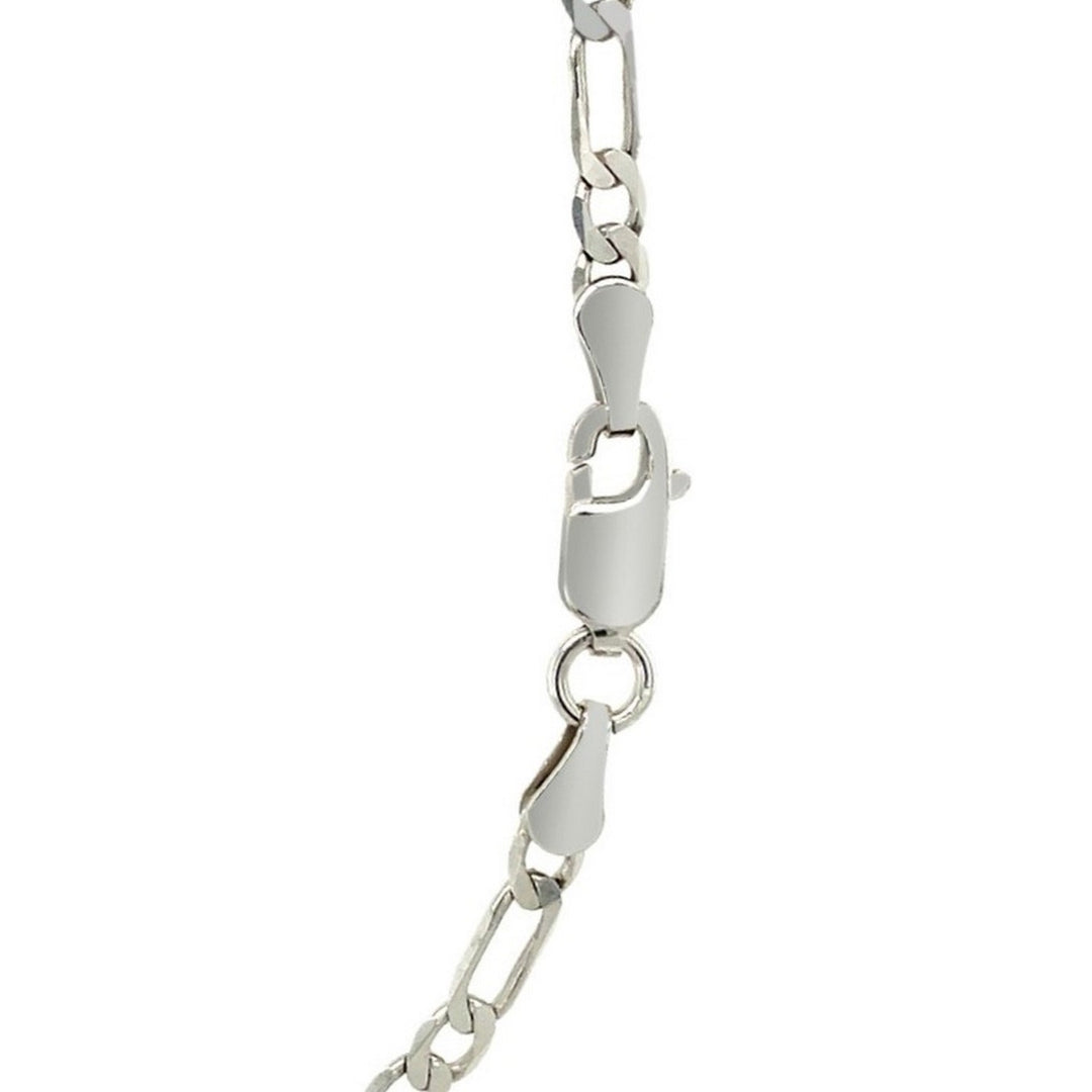 14k White Gold Solid Figaro Chain (3.00 mm)