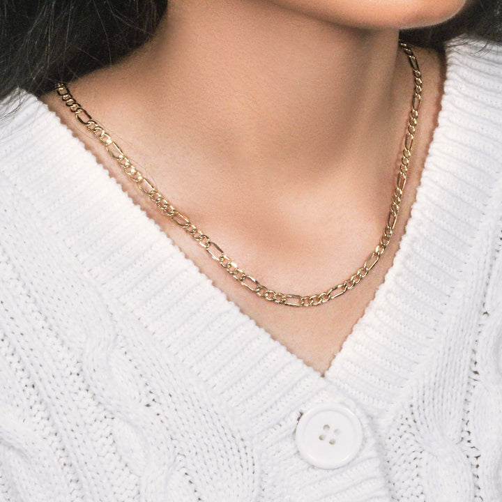 14k Yellow Gold Lite Figaro Chain (4.70 mm)