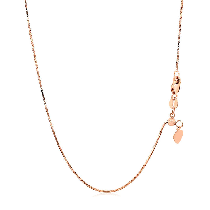 14k Rose Gold Adjustable Box Chain (0.70 mm)