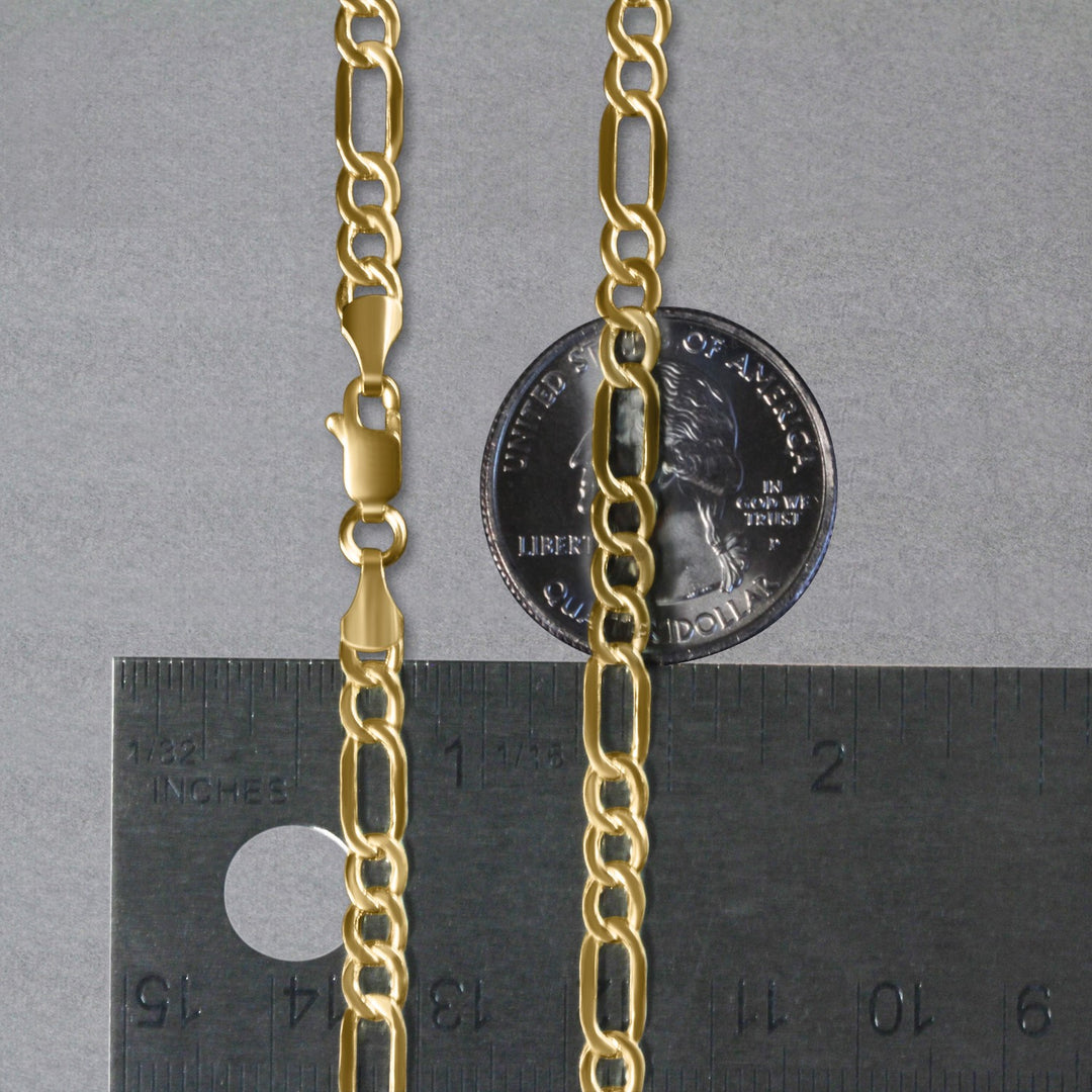 10k Yellow Gold Lite Figaro Chain (4.70 mm)