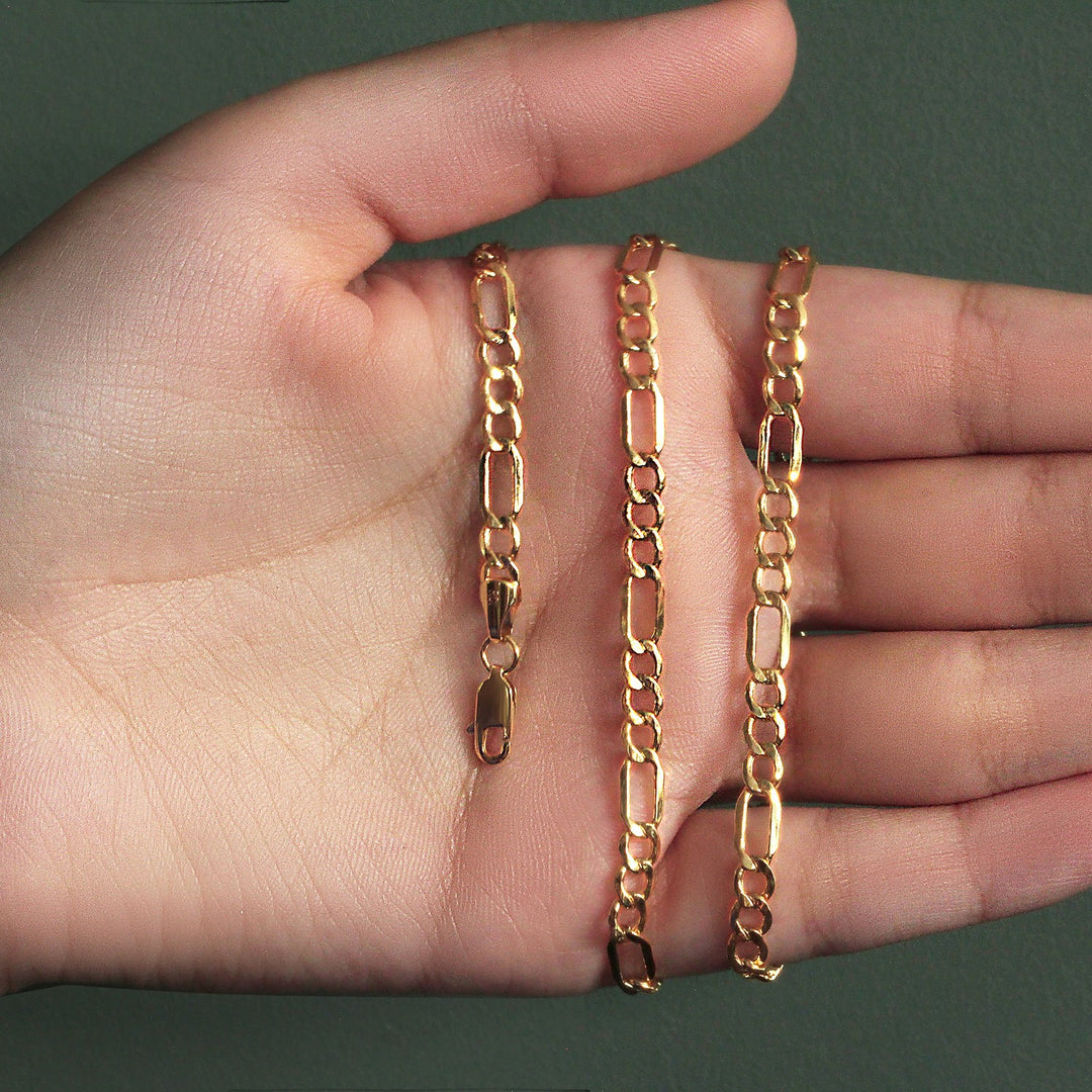 10k Yellow Gold Lite Figaro Chain (4.70 mm)