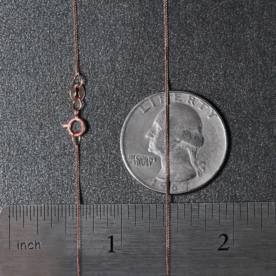 14k Rose Gold Classic Box Chain 0.60 mm