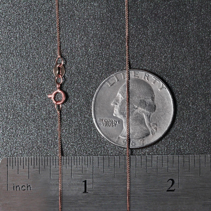 14k Rose Gold Classic Box Chain 0.60 mm
