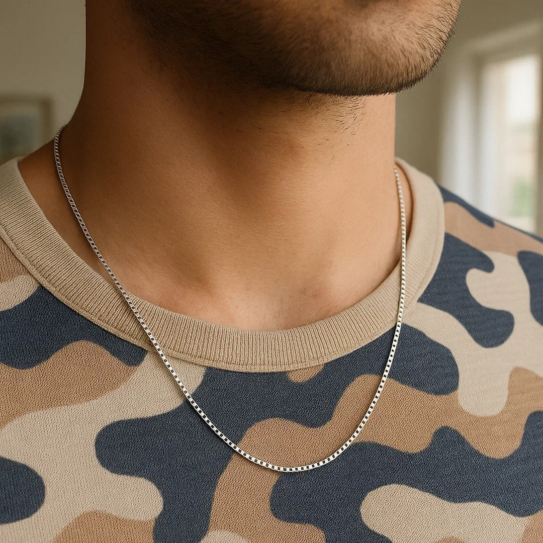 14k White Gold Classic Box Chain (1.4 mm)