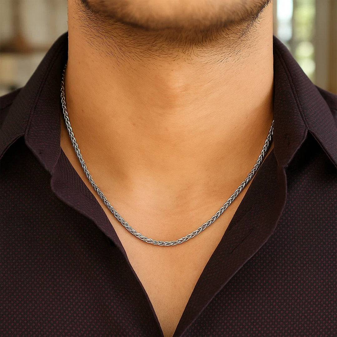 14k White Gold Round Wheat Chain (2.1 mm)