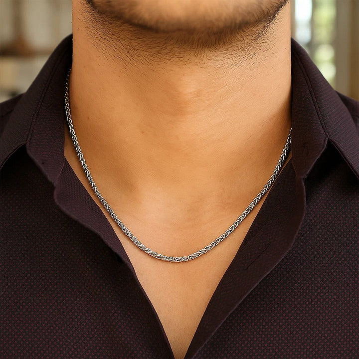 14k White Gold Round Wheat Chain (2.1 mm)