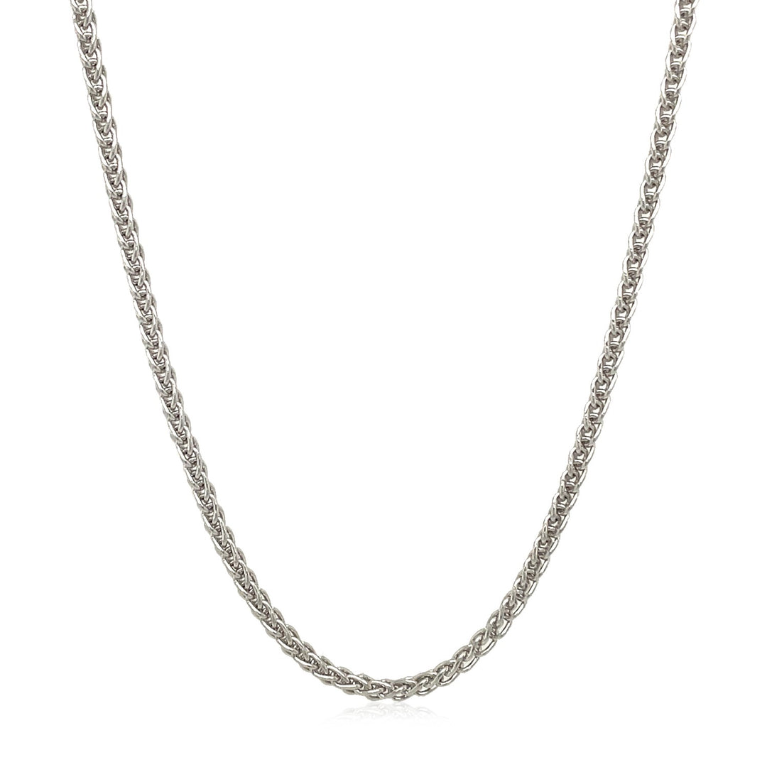 14k White Gold Round Wheat Chain (2.10 mm)