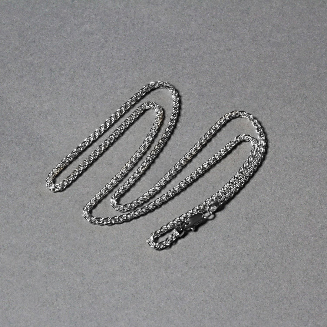 14k White Gold Round Wheat Chain (2.1 mm)
