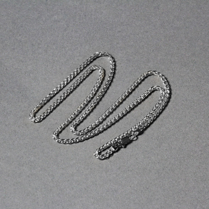 14k White Gold Round Wheat Chain (2.1 mm)