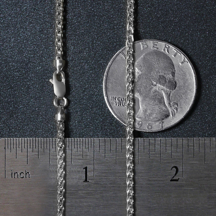 14k White Gold Round Wheat Chain (2.1 mm)