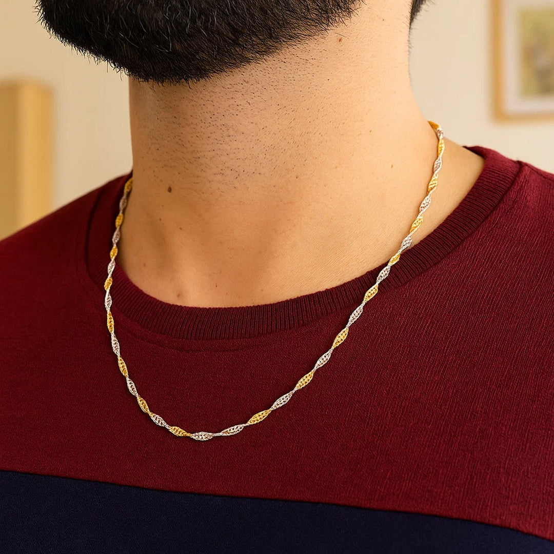14k Two-Tone Gold Singapore Chain (2.50 mm)