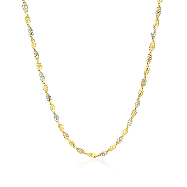 14k Two-Tone Gold Singapore Chain (2.50 mm)