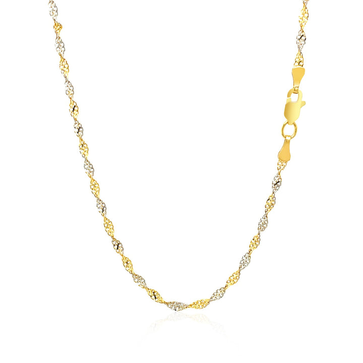 14k Two-Tone Gold Singapore Chain (2.50 mm)