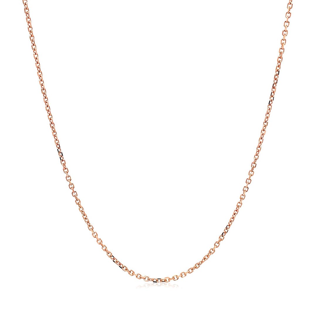 14k Rose Gold Diamond Cut Cable Link Chain (1.10 mm)