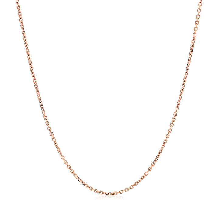 14k Rose Gold Diamond Cut Cable Link Chain (1.10 mm)