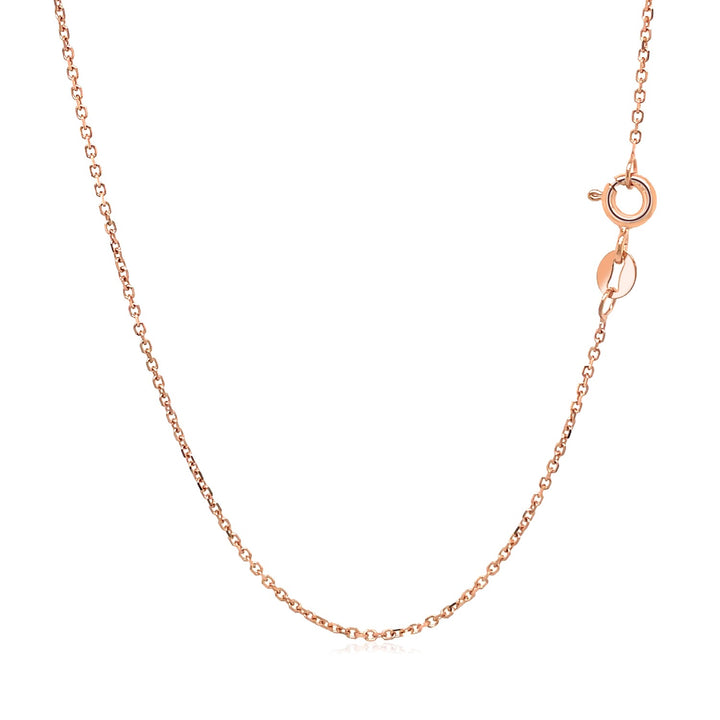 14k Rose Gold Diamond Cut Cable Link Chain (1.10 mm)