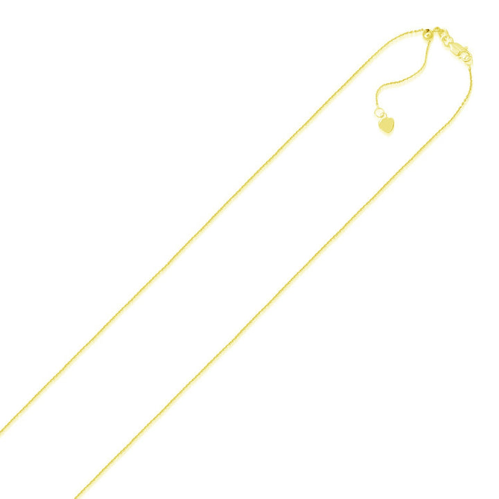 14k Yellow Gold Adjustable Cable Chain (1.10 mm)