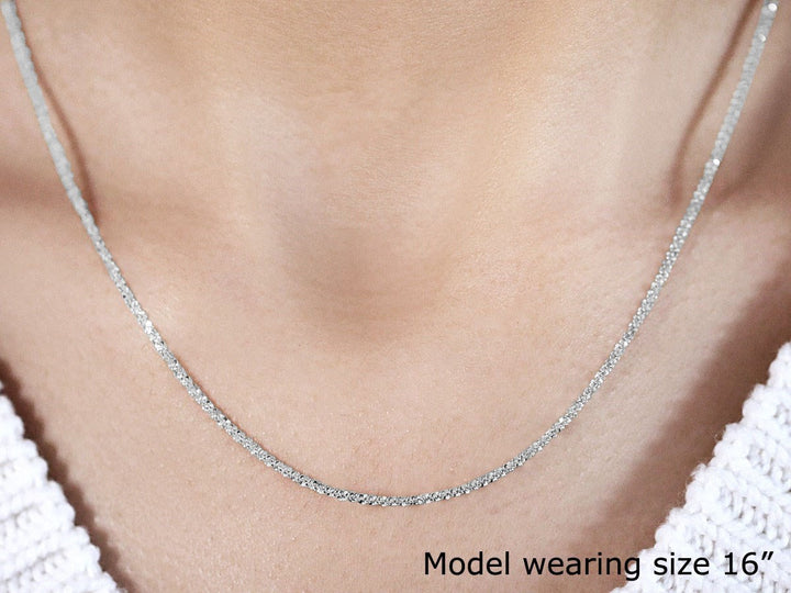 14k White Gold Sparkle Chain  (1.50 mm)