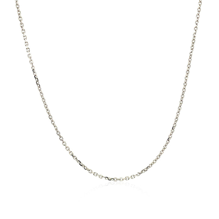 14k White Gold Diamond Cut Cable Link Chain (1.10 mm)