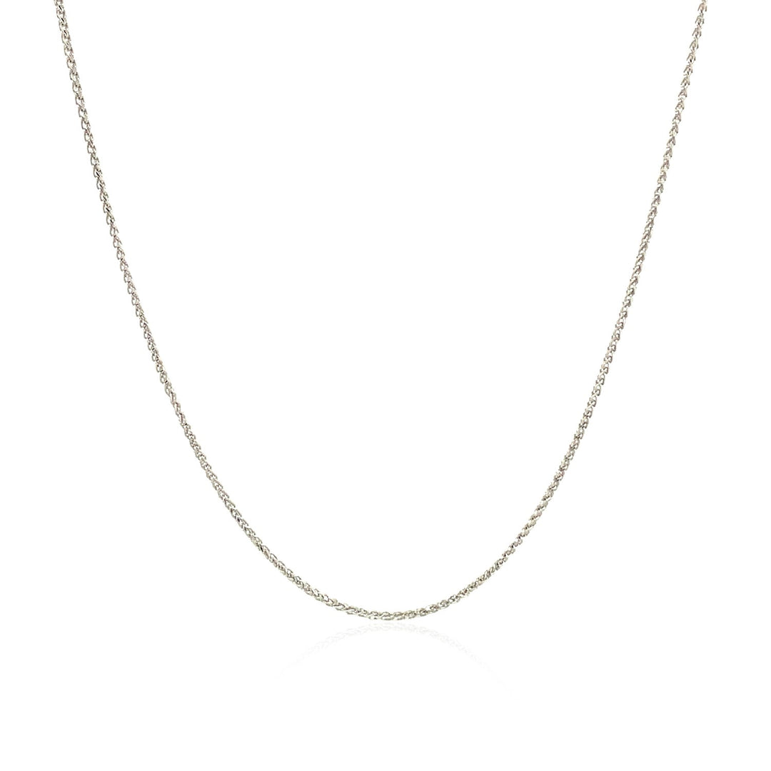 14k White Gold Diamond Cut Round Wheat Chain (0.60 mm)