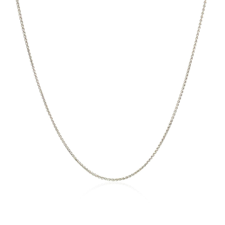 14k White Gold Diamond Cut Round Wheat Chain (0.60 mm)