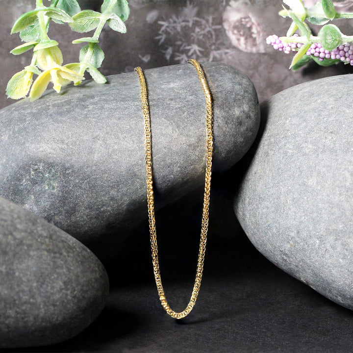 14k Yellow Gold Square Wheat Chain (1.80 mm)